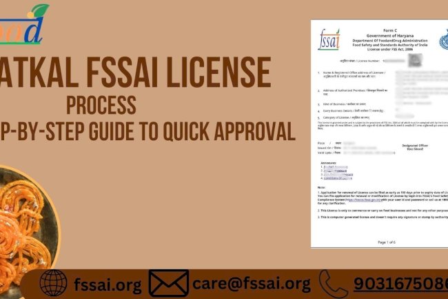 Tatkal FSSAI License Process: Step-by-Step Guide to Quick Approval