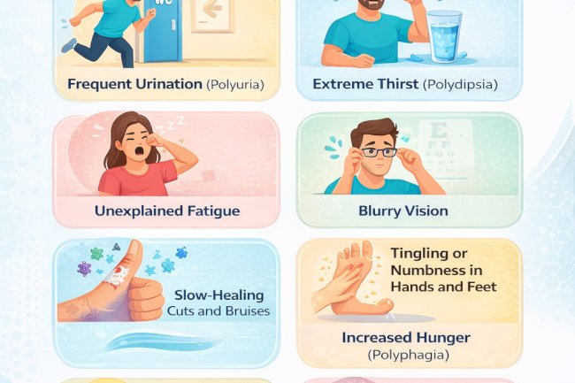 What are the first warning signs of type 2 diabetes?