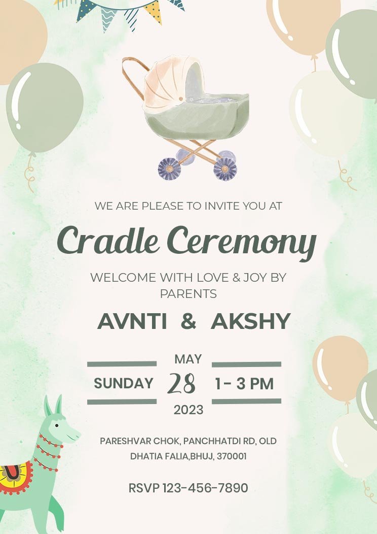 The Cradle Ceremony Invite