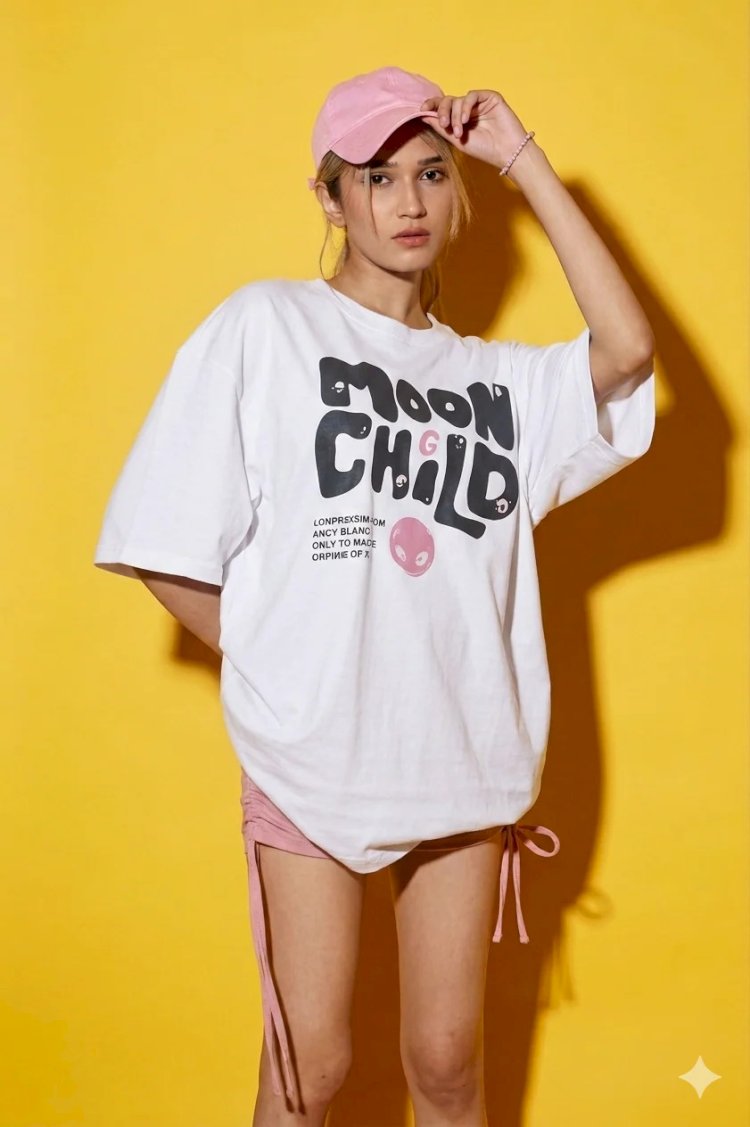 Moon Child Print Oversized T-Shirt: A Stylish Choice for Modern Streetwear