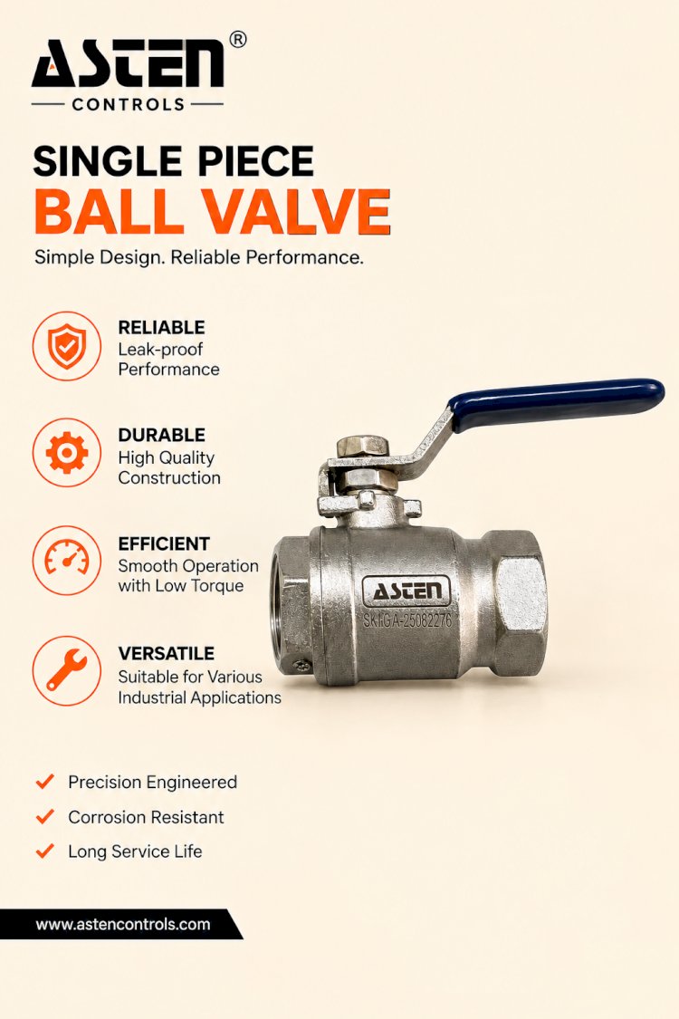 Industrial Single Piece Ball Valve Manufacturer in India